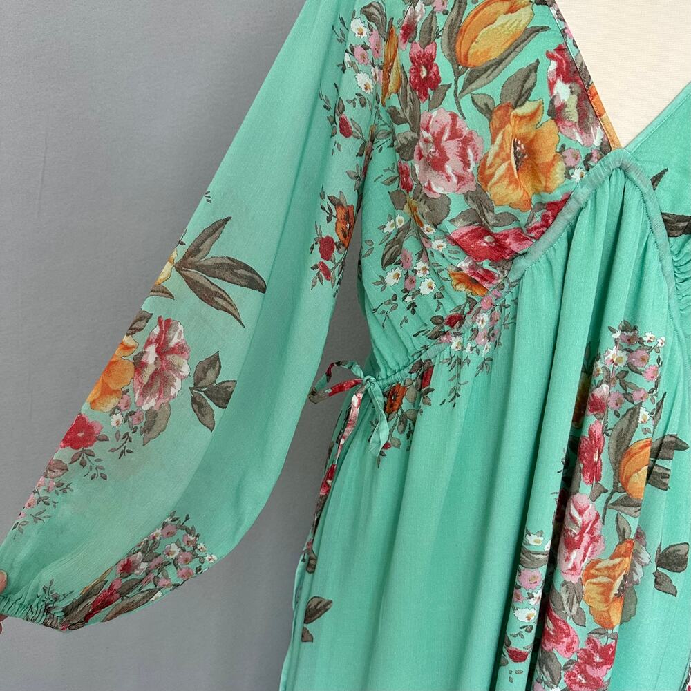 Auguste the Label Jennifer Maxi Dress Green Floral Boho Lightweight Lined Size S - Picture 4 of 16